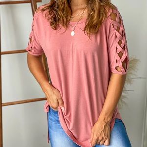 Mauve Top with Strappy Details